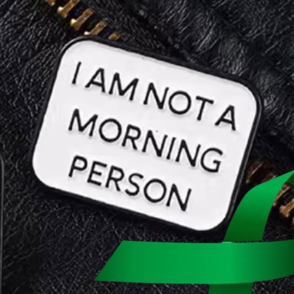 Morning Person x Mental Health Matters colorful enamel cartoon pin lapel brooch